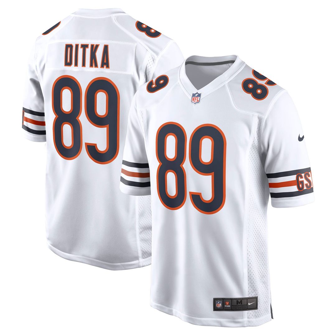 Chicago Bears Mike Ditka White Retired Player Game Jersey | NFL Football Jersey