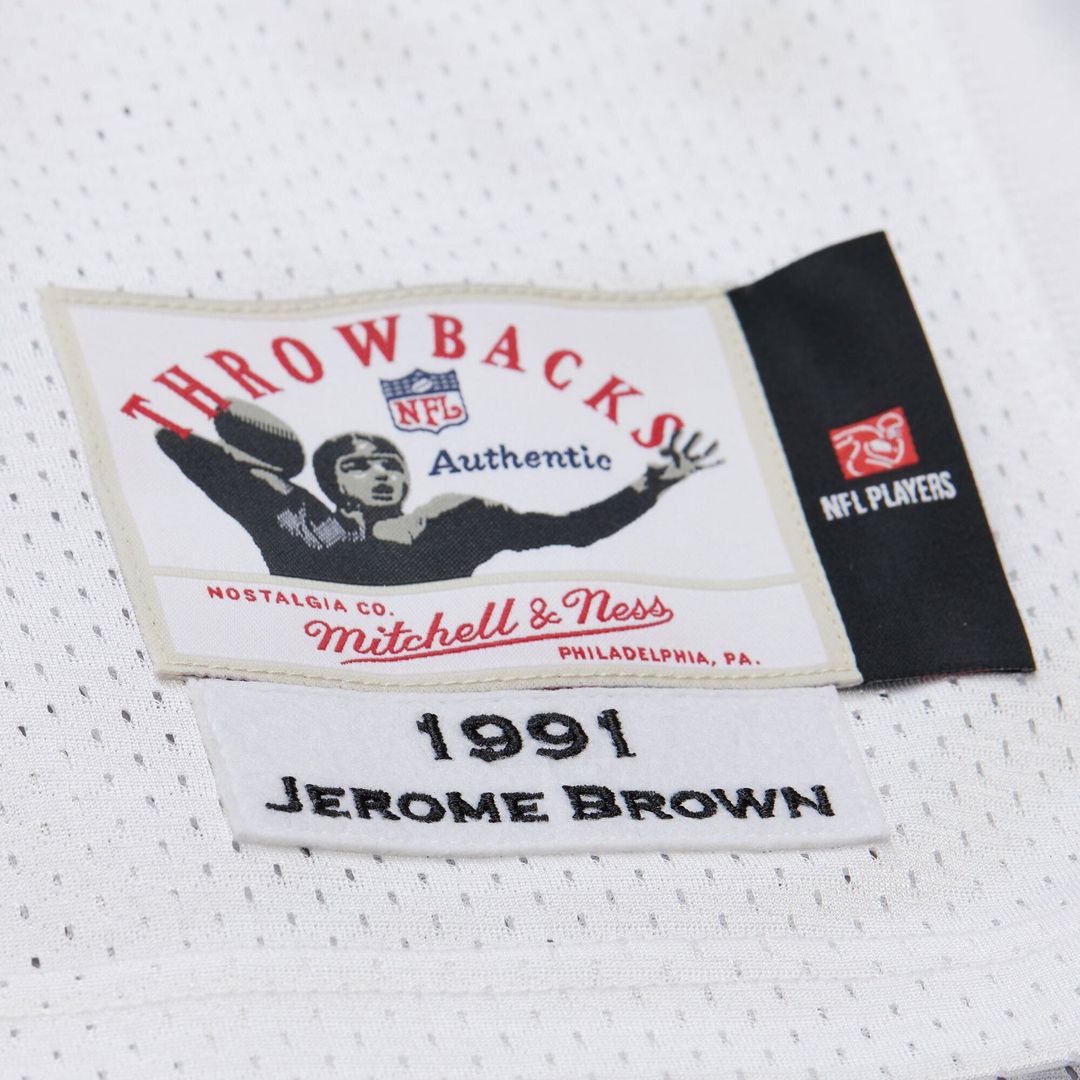 Philadelphia Eagles Jerome Brown White 1991 Authentic Throwback Retired Player Jersey | NFL Football Jersey