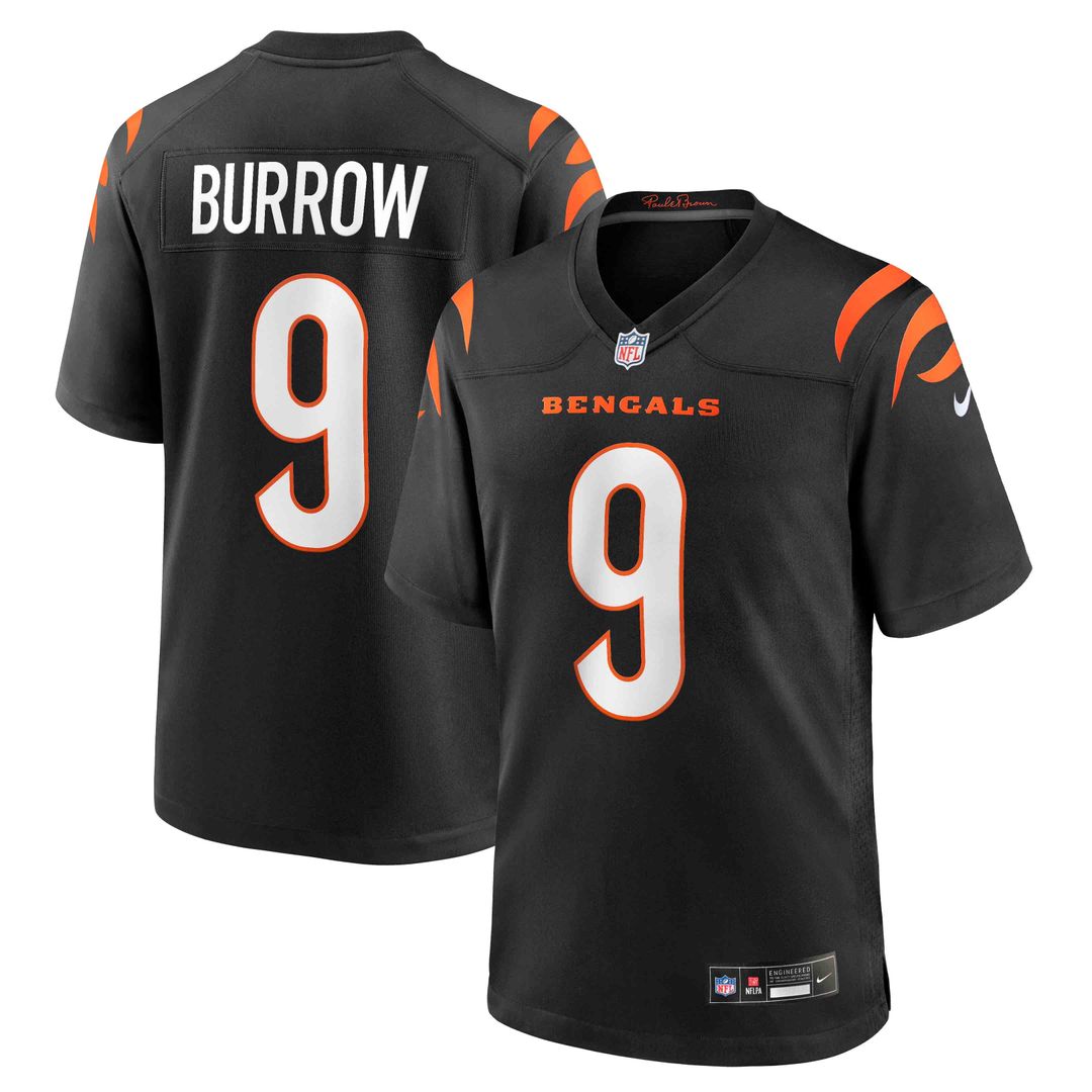 Cincinnati Bengals Joe Burrow Black Player Game Jersey | NFL Football Jersey