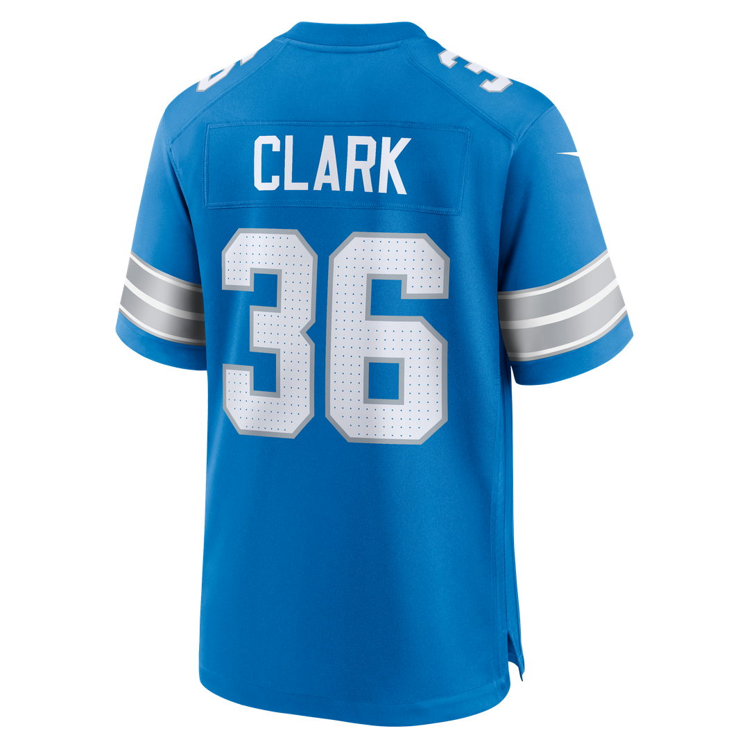 Detroit Lions Chuck Clark Blue Team Game Jersey | NFL Football Jersey