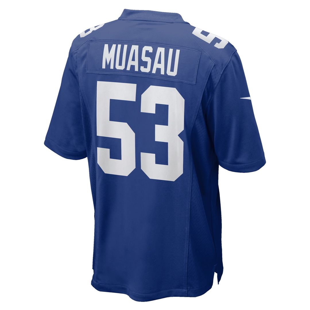 New York Giants Darius Muasau Royal Team Game Jersey | NFL Football Jersey