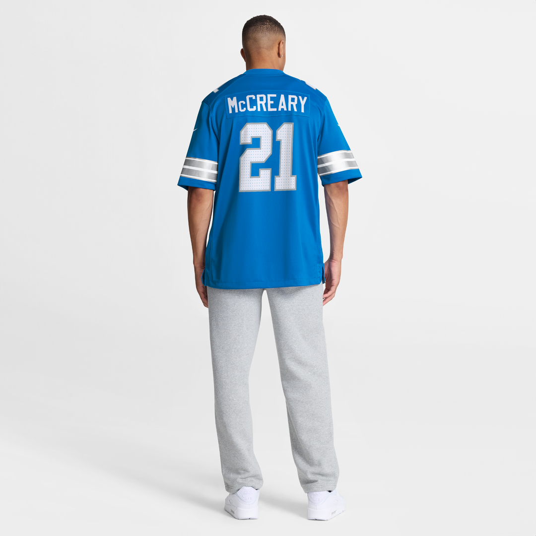 Detroit Lions Roger McCreary Blue Team Game Jersey | NFL Football Jersey