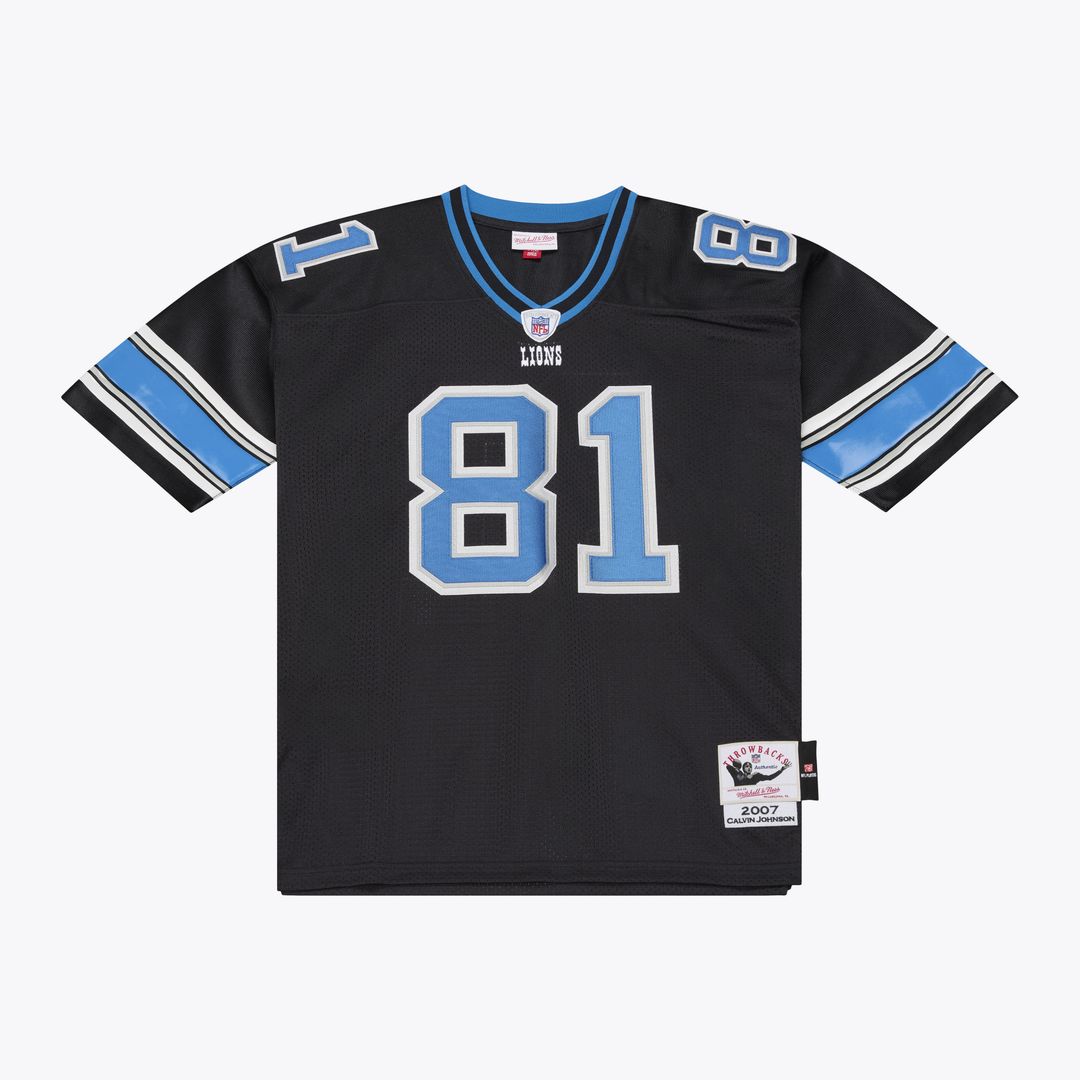 Detroit Lions Calvin Johnson Black 2007 Authentic Throwback Jersey | NFL Football Jersey