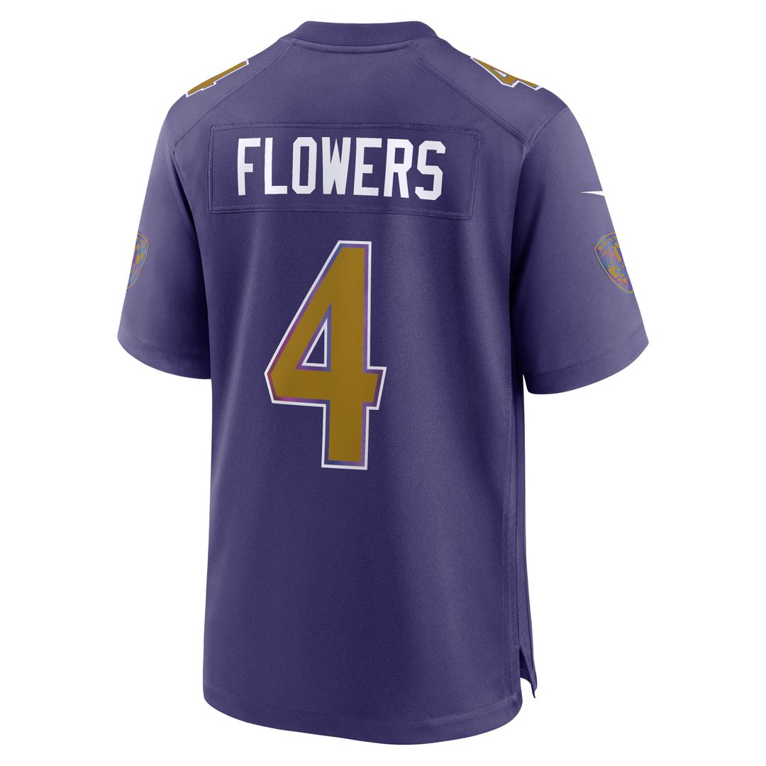Baltimore Ravens Zay Flowers Purple Alternate Game Jersey | NFL Football Jersey