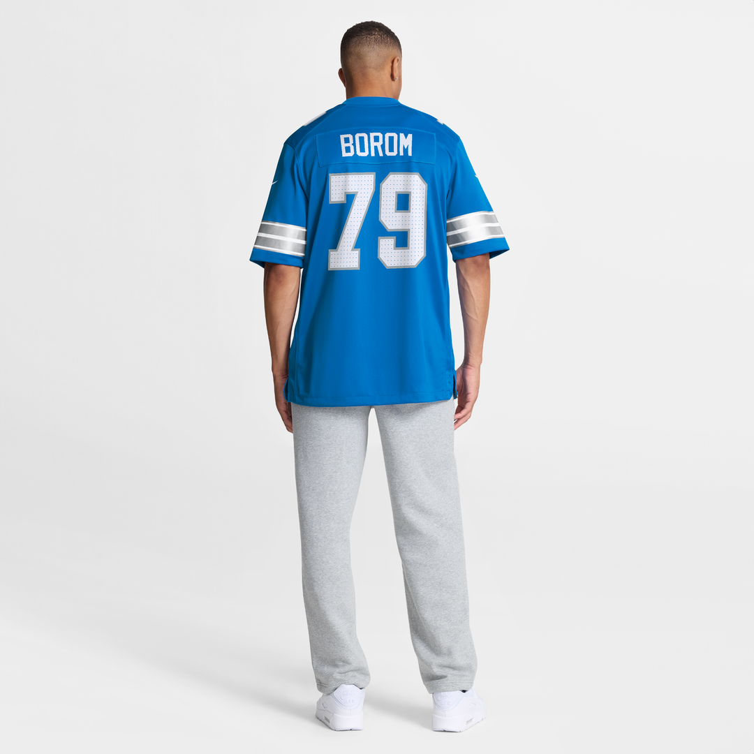 Detroit Lions Larry Borom Blue Team Game Jersey | NFL Football Jersey