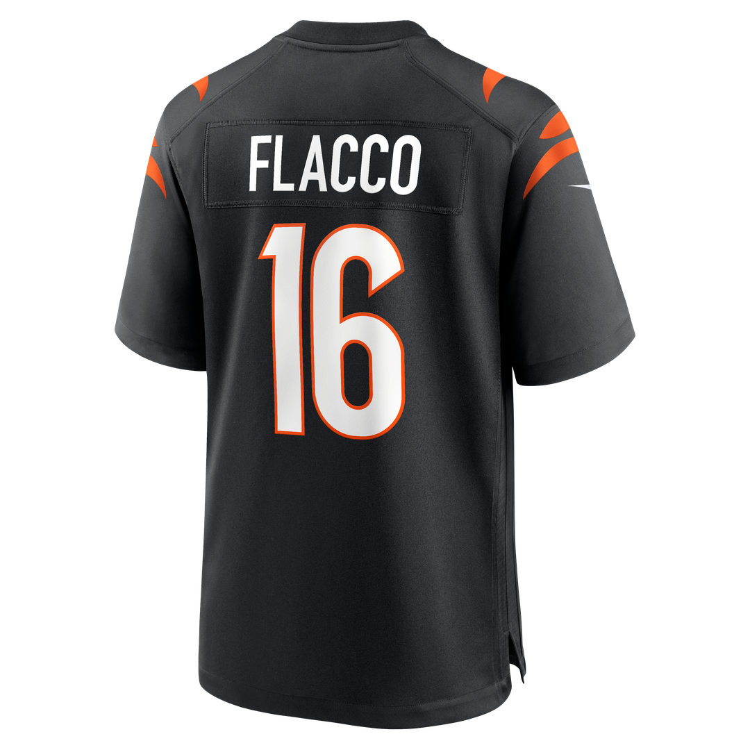 Cincinnati Bengals Joe Flacco Black Team Game Jersey | NFL Football Jersey