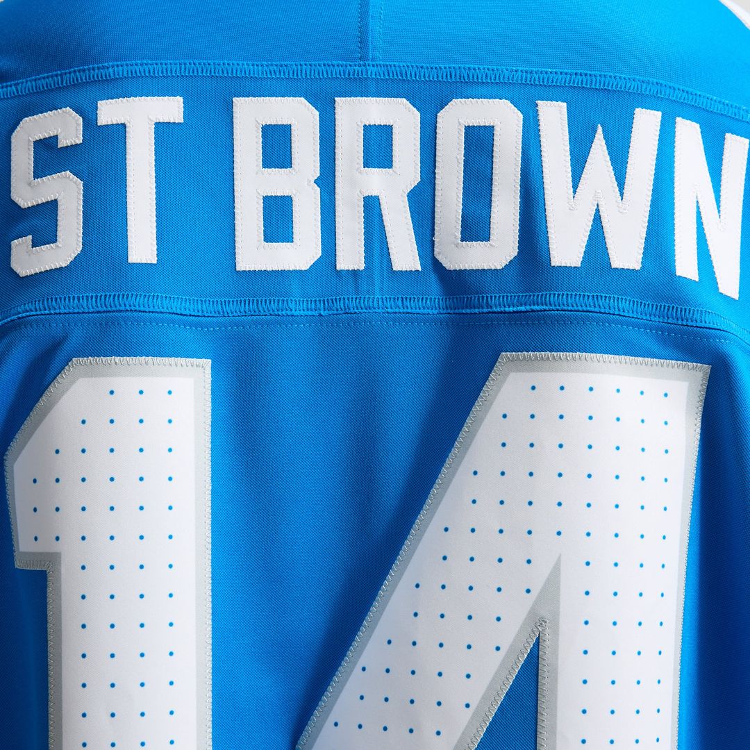 Detroit Lions Amon-Ra St. Brown Blue Team Vapor F.U.S.E. Stitched Limited Jersey | NFL Football Jersey
