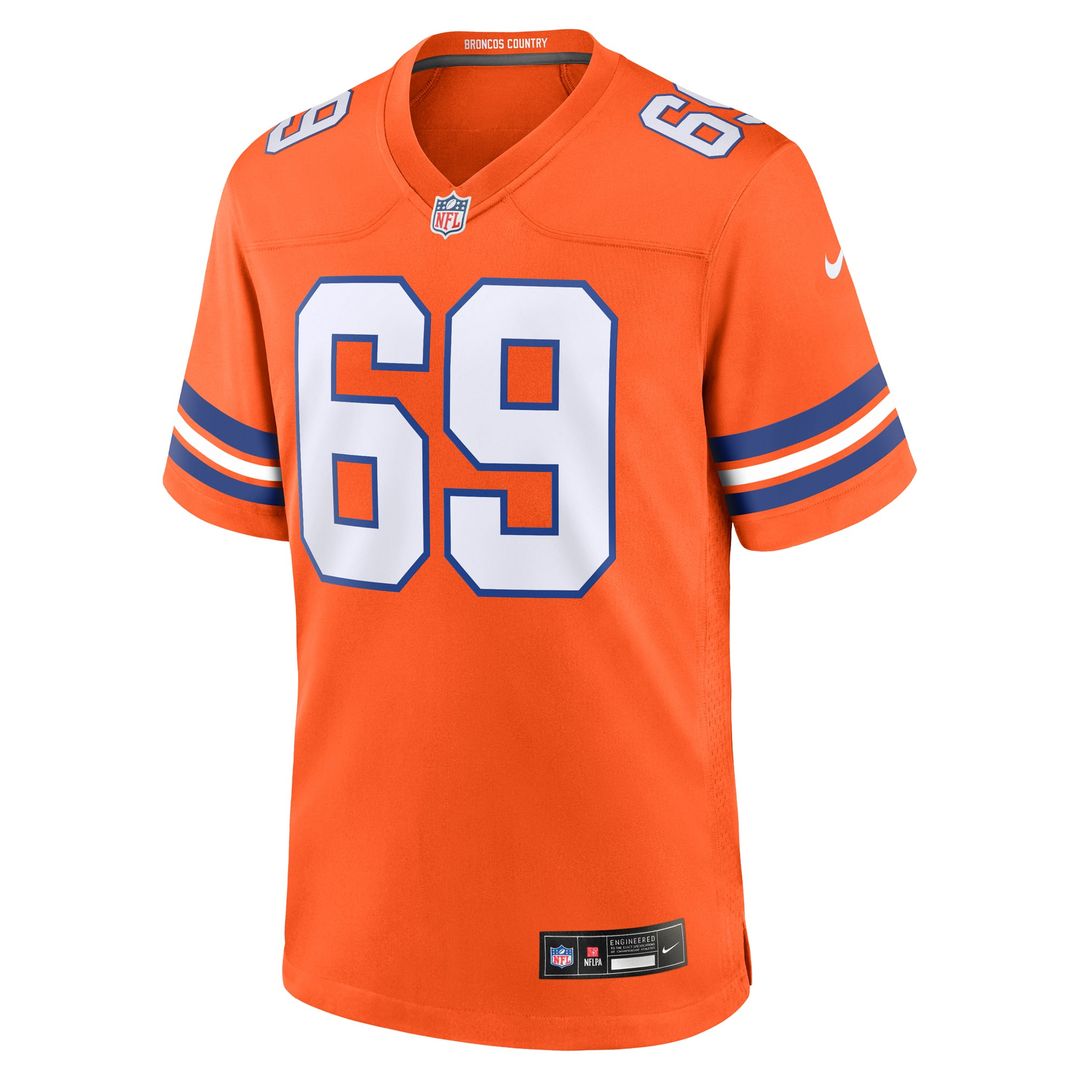 Denver Broncos Mark Schlereth Orange Retired Player Alternate Game Jersey | NFL Football Jersey