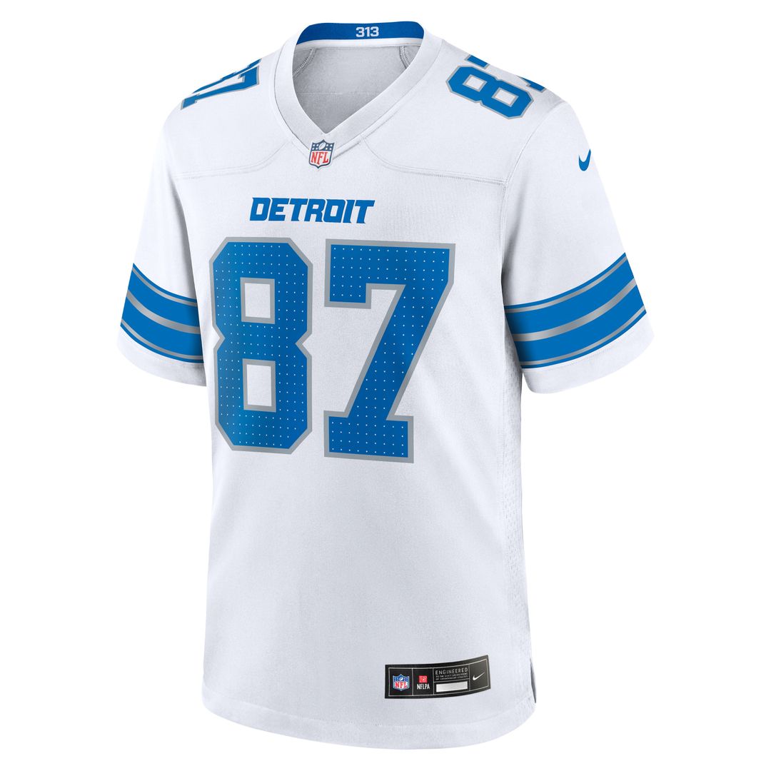Detroit Lions Sam LaPorta White White Game Jersey | NFL Football Jersey