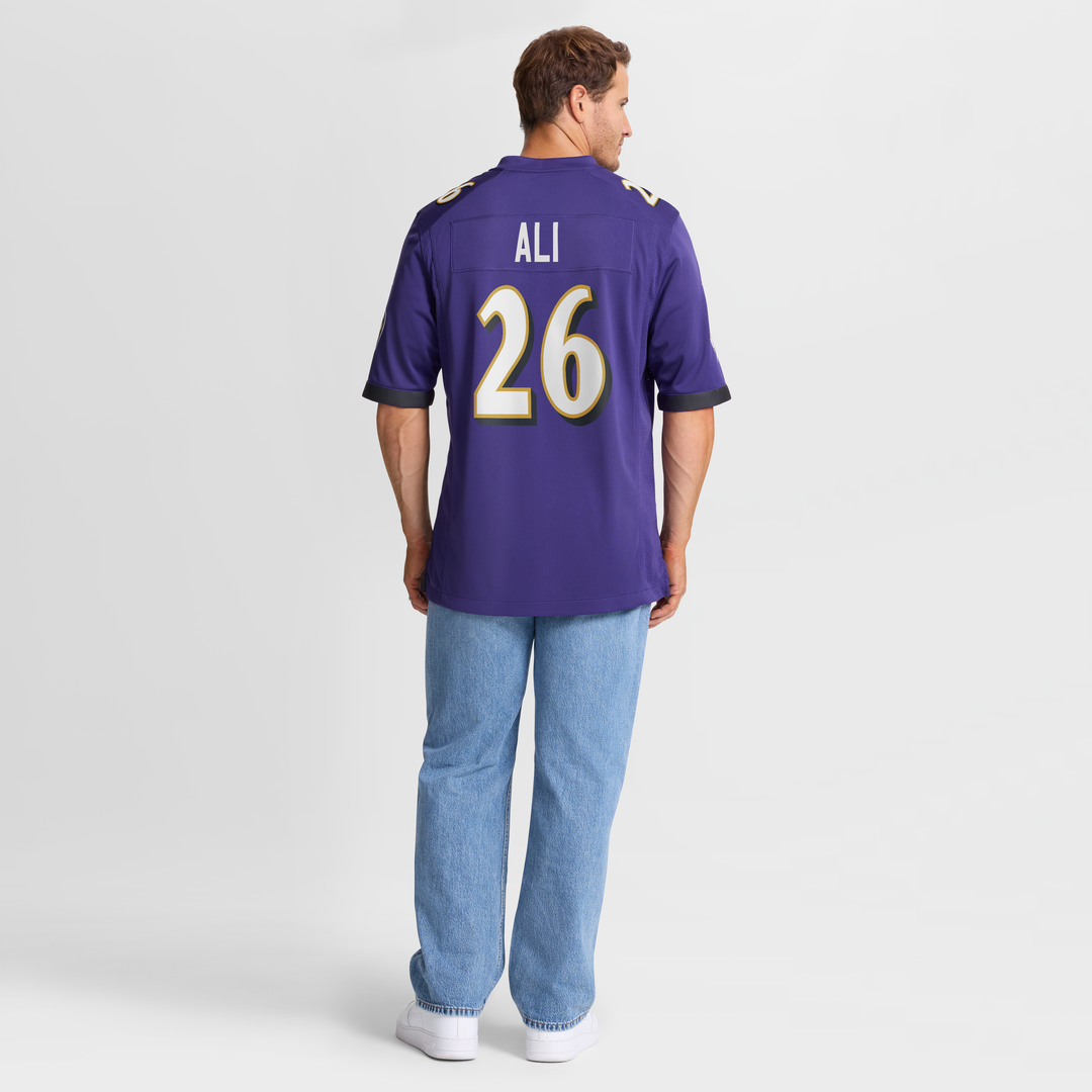 Baltimore Ravens Rasheen Ali Purple Team Game Jersey | NFL Football Jersey