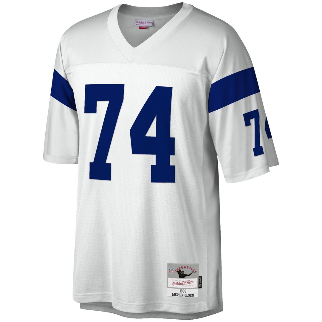 Los Angeles Rams Merlin Olsen White Legacy Replica Jersey | NFL Football Jersey