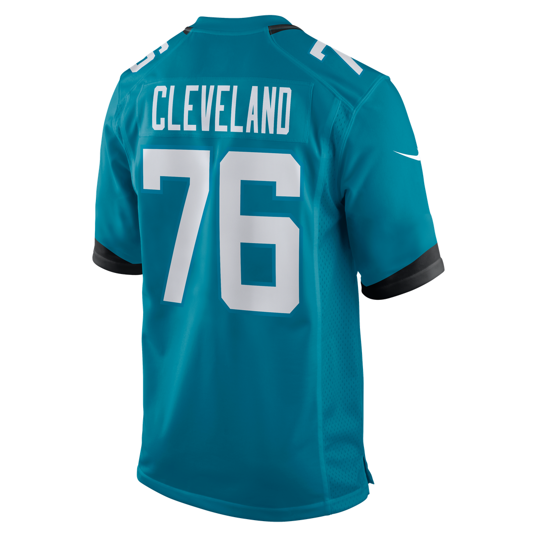 Jacksonville Jaguars Ezra Cleveland Teal Game Jersey | NFL Football Jersey