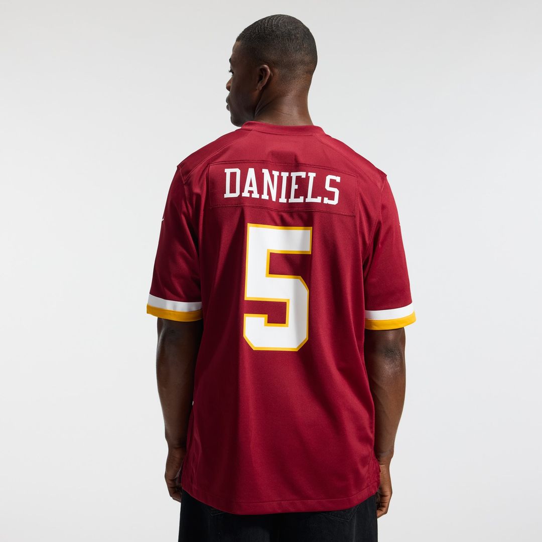 Hail Raiser Men's Washington Commanders Jayden Daniels Black Alternate Game Jersey | NFL Football Jersey