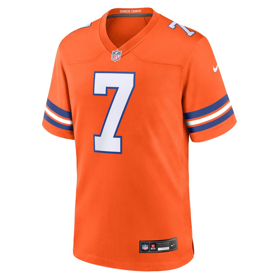Denver Broncos John Elway Orange Mile High Collection 1977 Throwback Retired Player Game Jersey | NFL Football Jersey