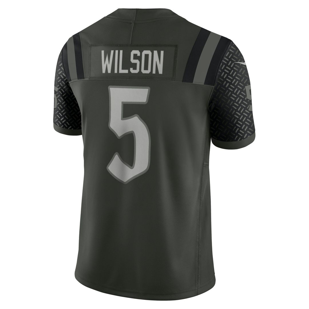 New York Jets Garrett Wilson Green Rivalries Collection Stitched Limited Jersey | NFL Football Jersey