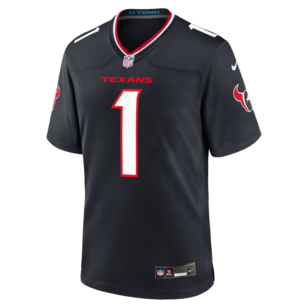 Houston Texans Navy #1 Dad Game Jersey | NFL Football Jersey