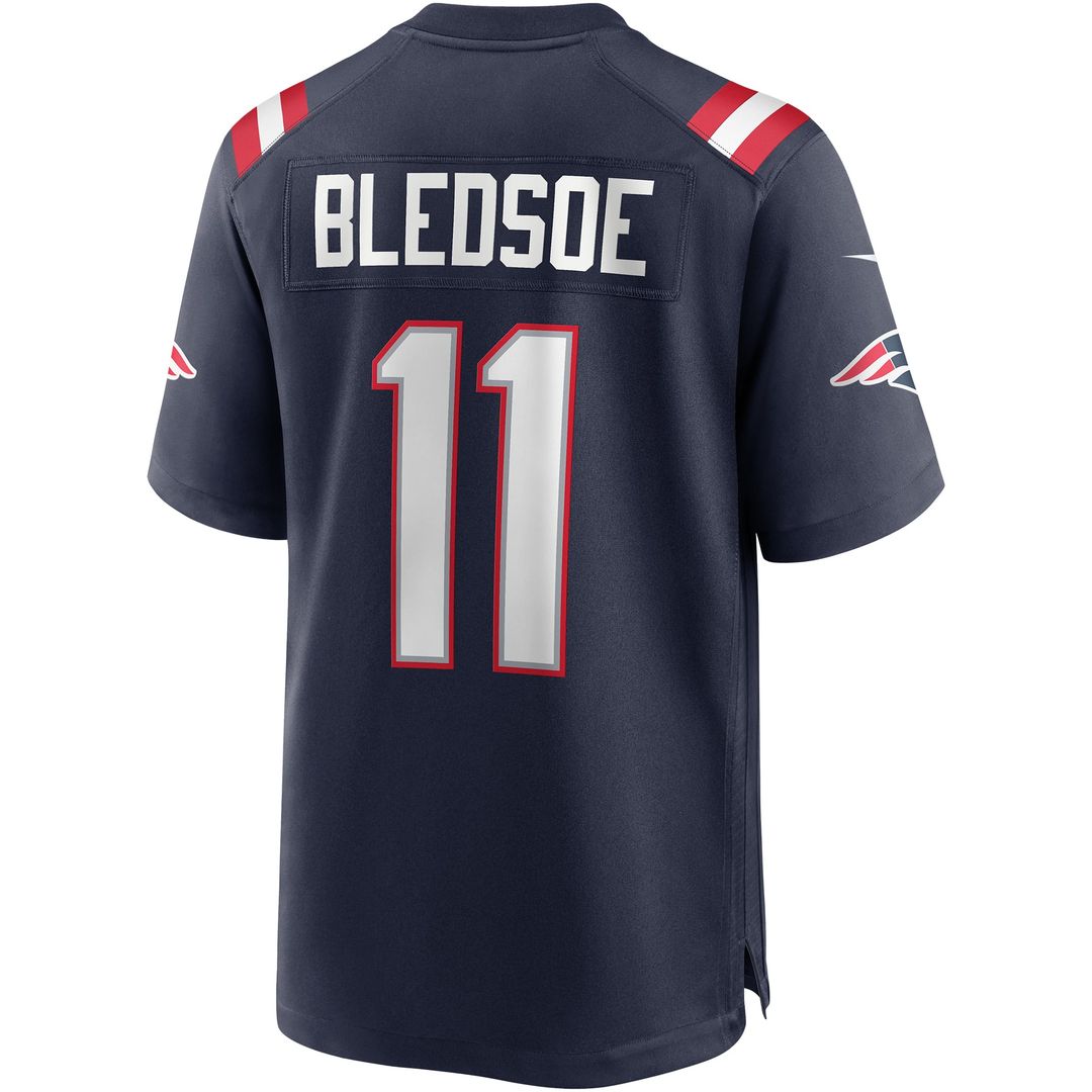 New England Patriots Drew Bledsoe Navy Game Retired Player Jersey | NFL Football Jersey