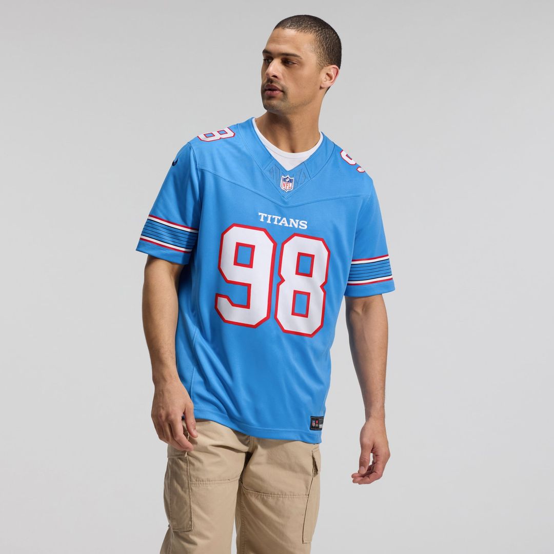 Tennessee Titans Jeffery Simmons Light Blue Team Vapor F.U.S.E. Stitched Limited Jersey | NFL Football Jersey