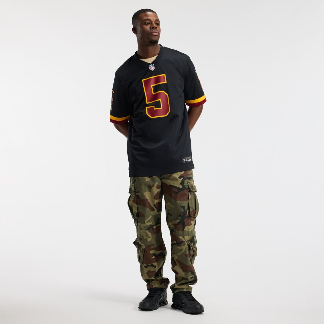 Hail Raiser Men's Washington Commanders Jayden Daniels Black Alternate Game Jersey | NFL Football Jersey
