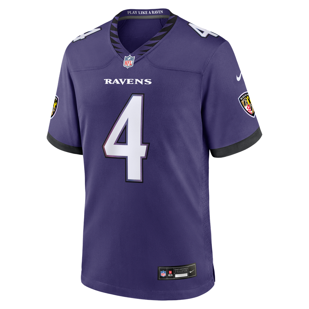 Baltimore Ravens Zay Flowers Purple Team Game Jersey | NFL Football Jersey