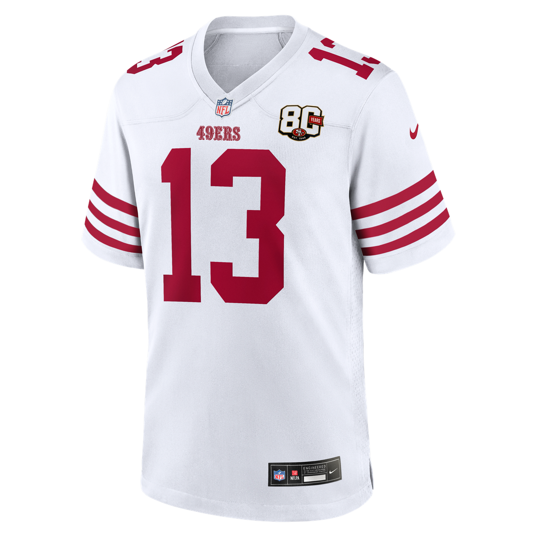 San Francisco 49ers Brock Purdy White 80th Anniversary Game Jersey | NFL Football Jersey