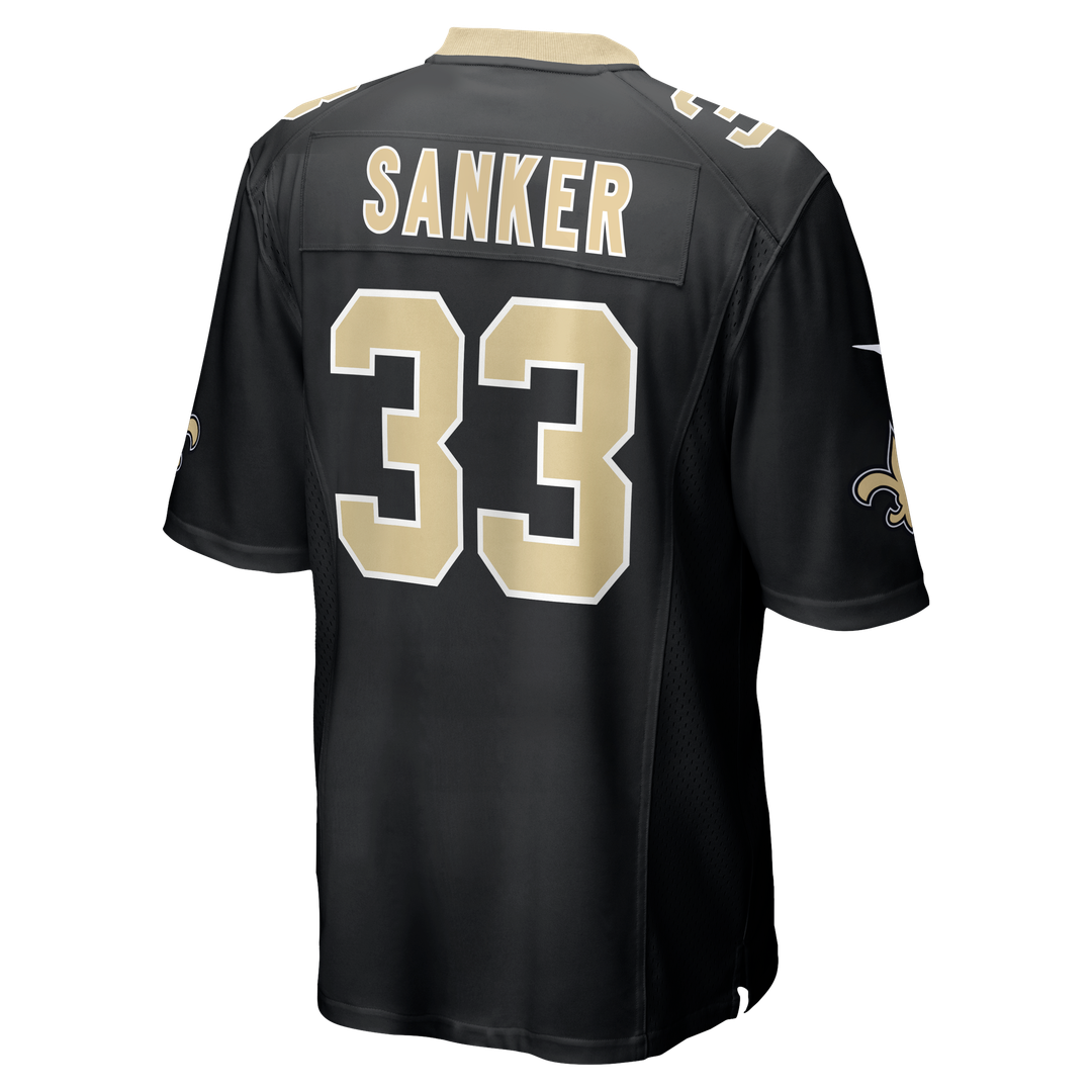 New Orleans Saints Jonas Sanker Black Team Game Jersey | NFL Football Jersey