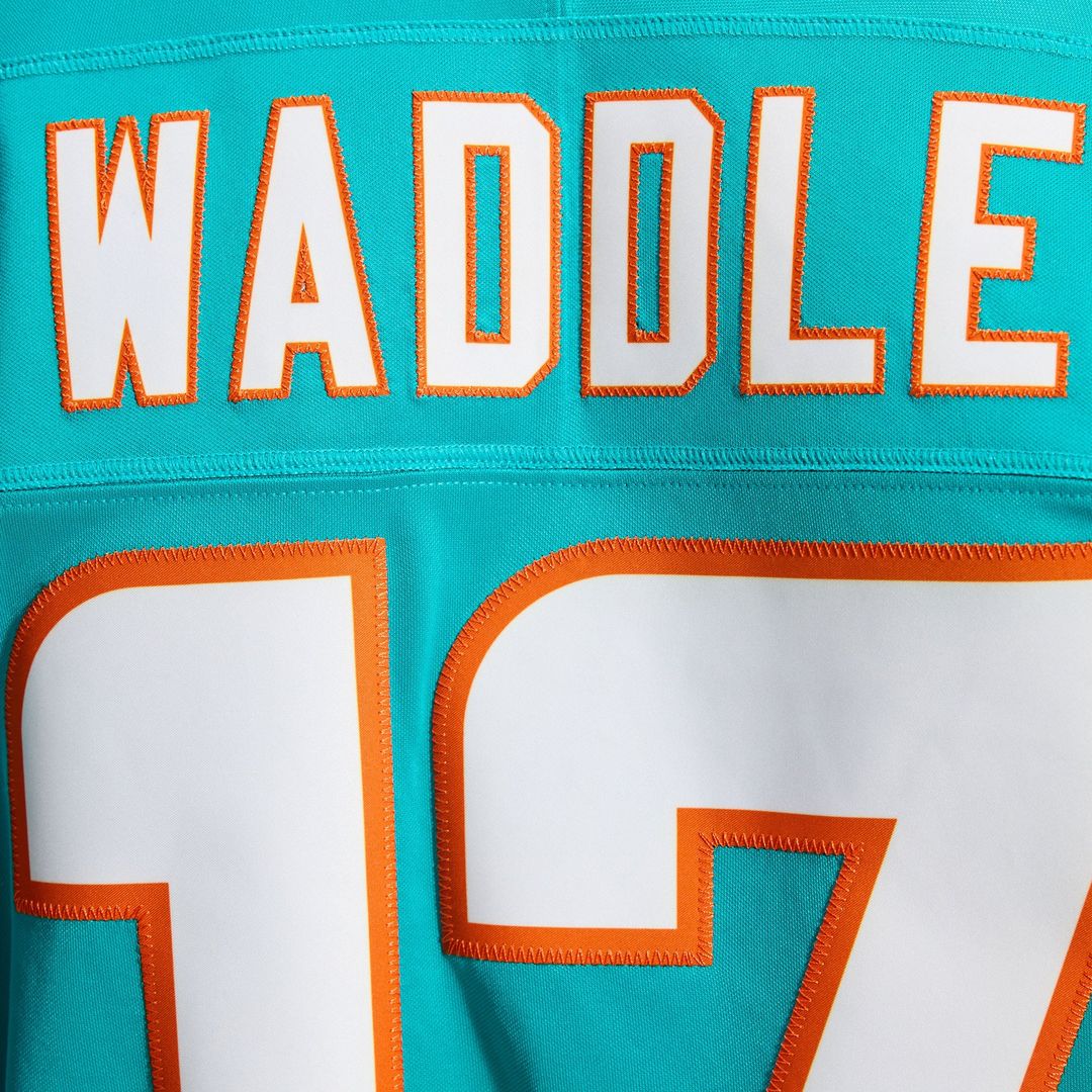 Miami Dolphins Jaylen Waddle Aqua Team Vapor F.U.S.E. Stitched Limited Jersey | NFL Football Jersey