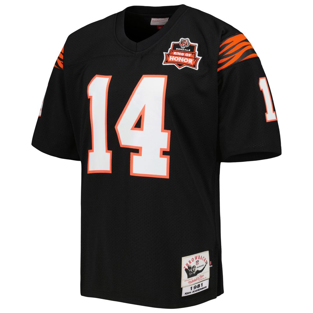 Cincinnati Bengals 1981 Ken Anderson Black Authentic Throwback Retired Player Jersey | NFL Football Jersey