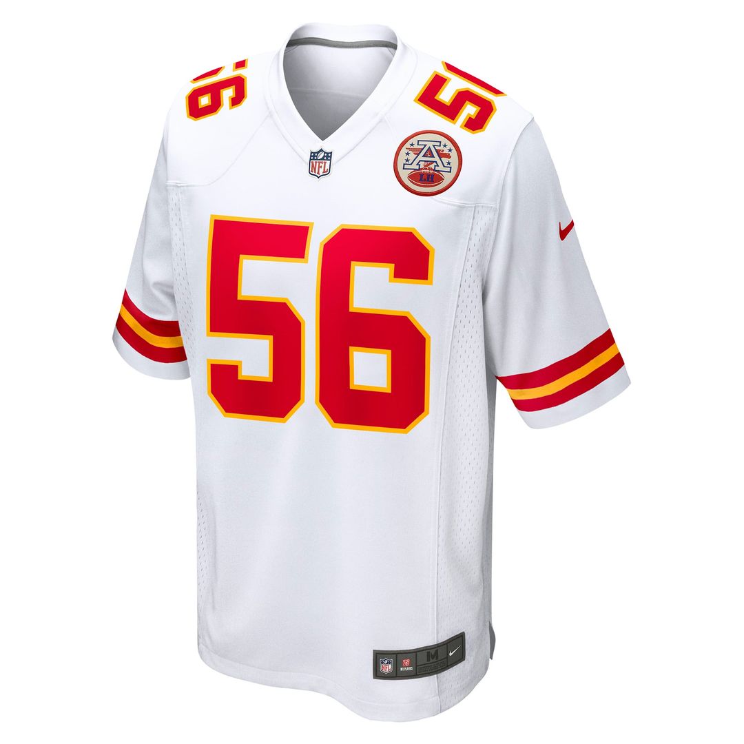 Kansas City Chiefs George Karlaftis White Away Game Player Jersey | NFL Football Jersey