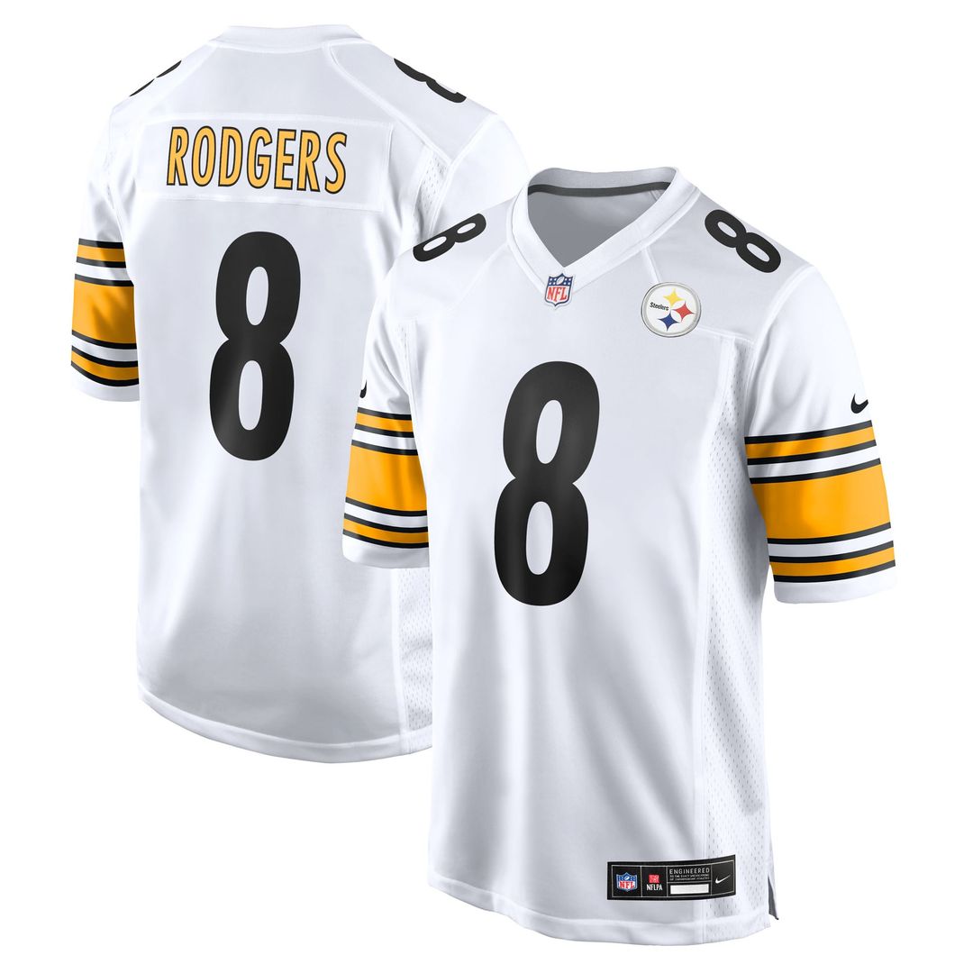 Pittsburgh Steelers Aaron Rodgers White Game Jersey | NFL Football Jersey