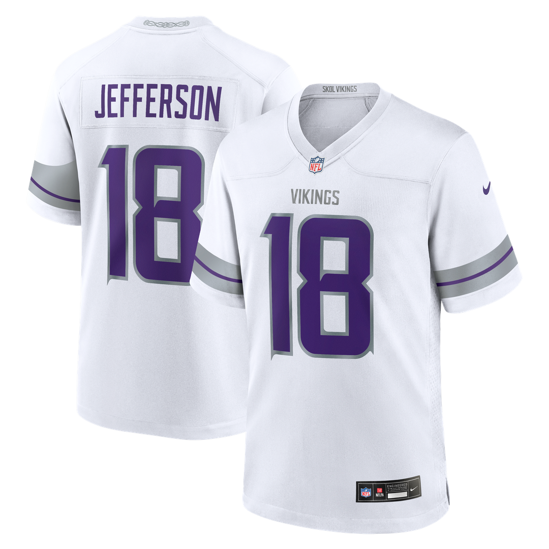 Minnesota Vikings Justin Jefferson White Alternate Game Player Jersey | NFL Football Jersey