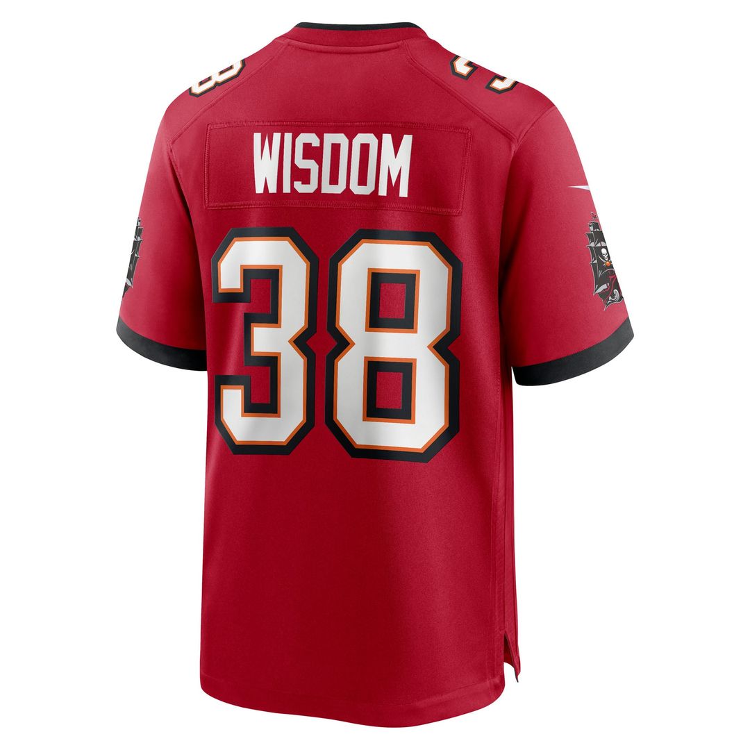 Tampa Bay Buccaneers Rashad Wisdom Red Team Game Jersey | NFL Football Jersey