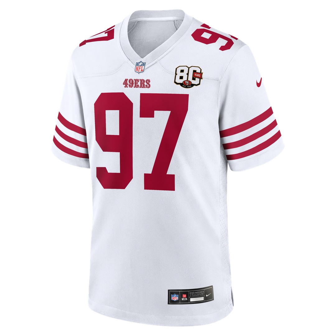 San Francisco 49ers Nick Bosa White 80th Anniversary Game Jersey | NFL Football Jersey
