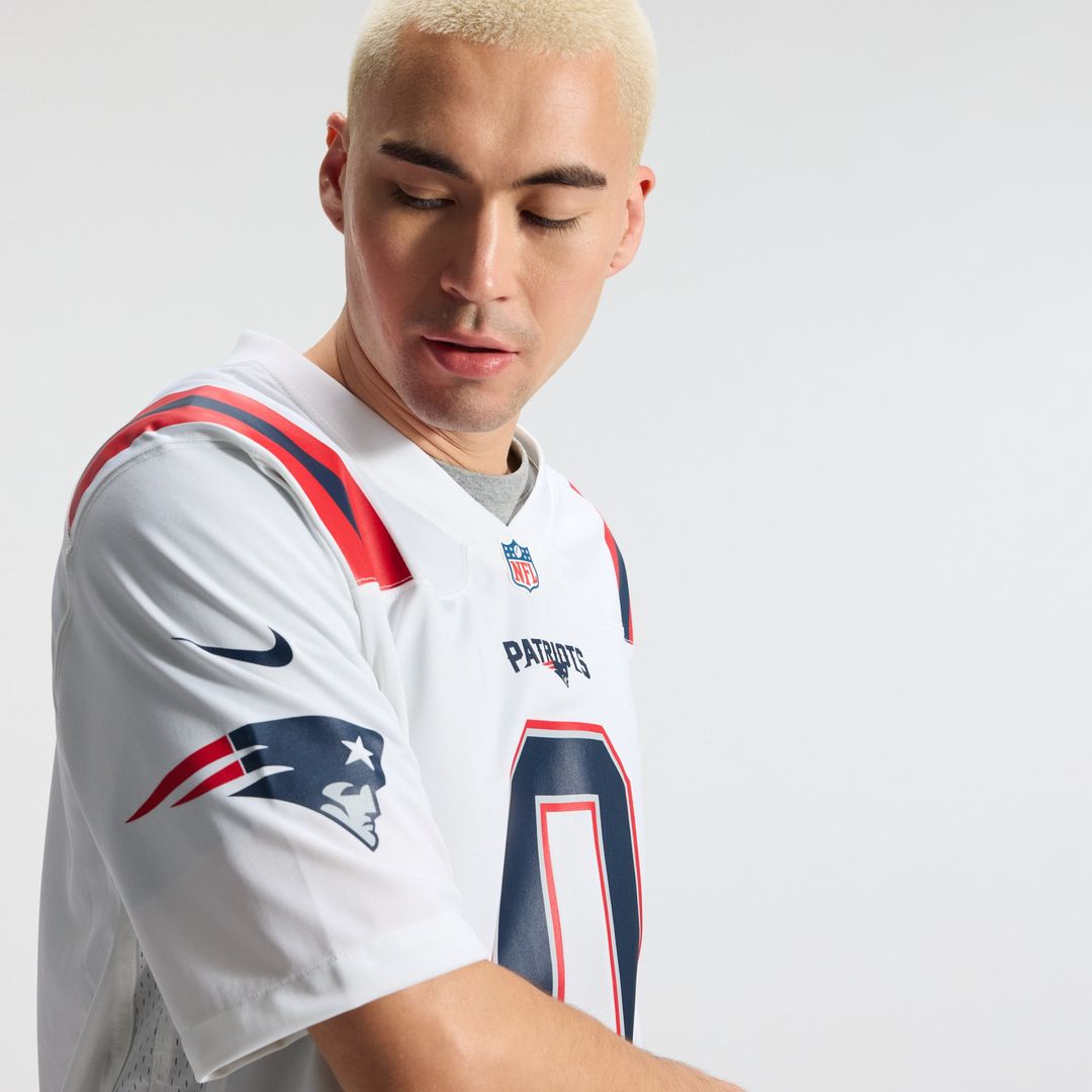 New England Patriots Christian Gonzalez White Game Jersey | NFL Football Jersey