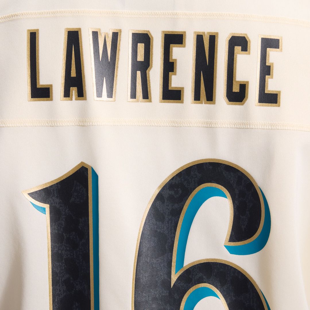 Jacksonville Jaguars Trevor Lawrence Natural 2026 Rivalries Collection Game Jersey | NFL Football Jersey