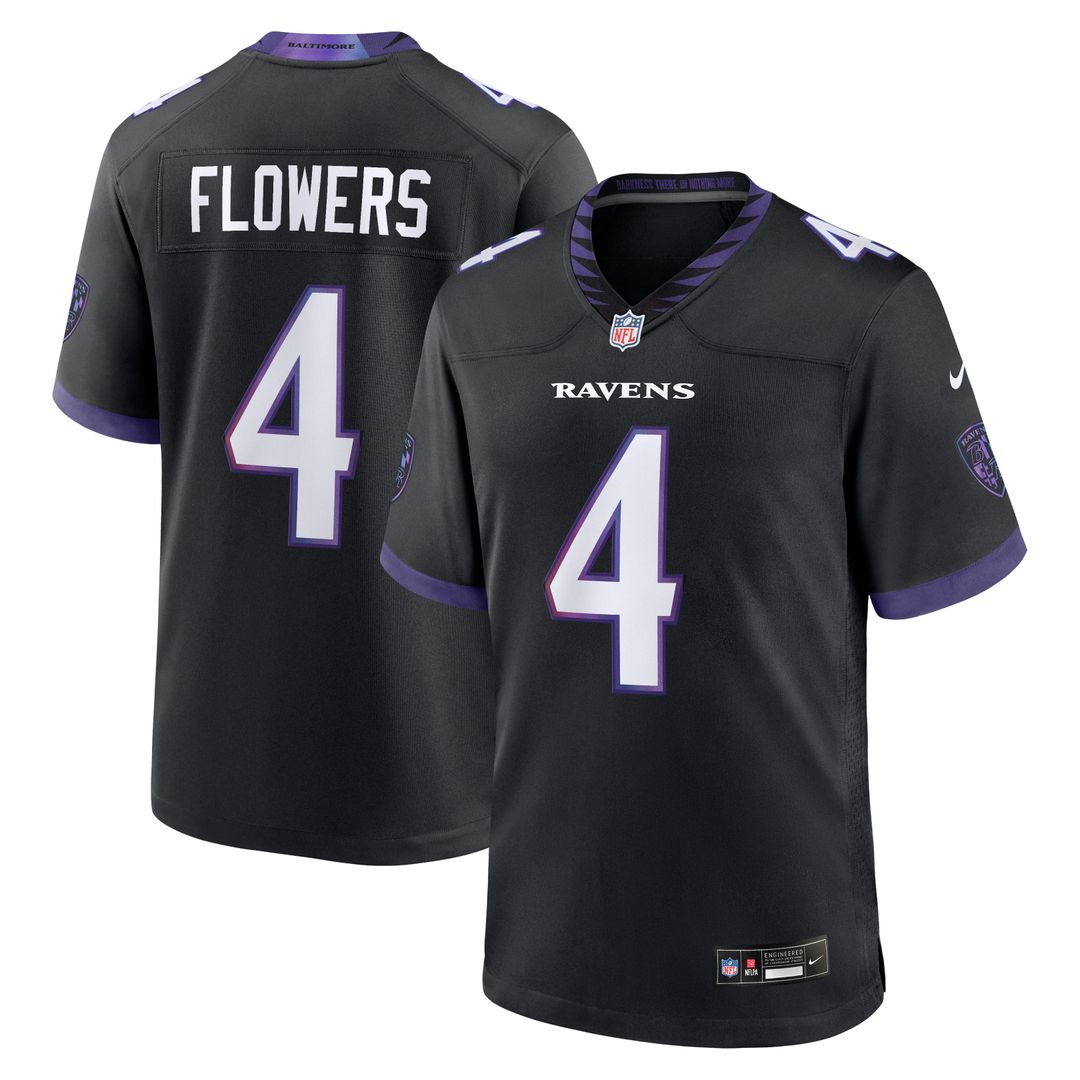 Baltimore Ravens Zay Flowers Purple Alternate Game Jersey | NFL Football Jersey