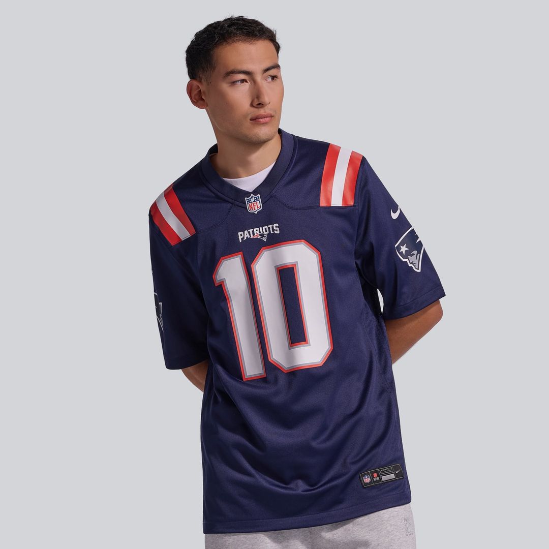 New England Patriots Drake Maye Navy Player Game Jersey | NFL Football Jersey