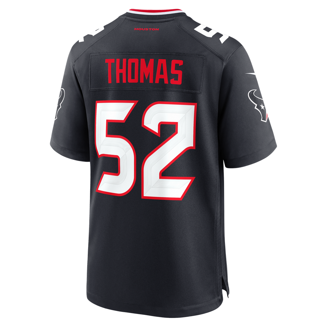 Houston Texans Xavier Thomas Navy Team Game Jersey | NFL Football Jersey