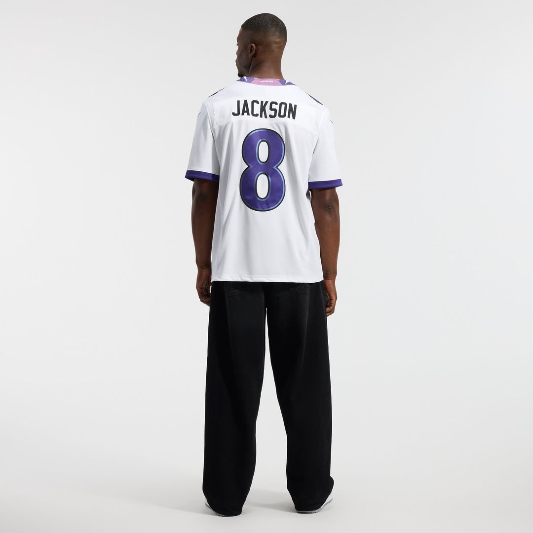 Baltimore Ravens Lamar Jackson White Vapor F.U.S.E. Stitched Limited Jersey | NFL Football Jersey
