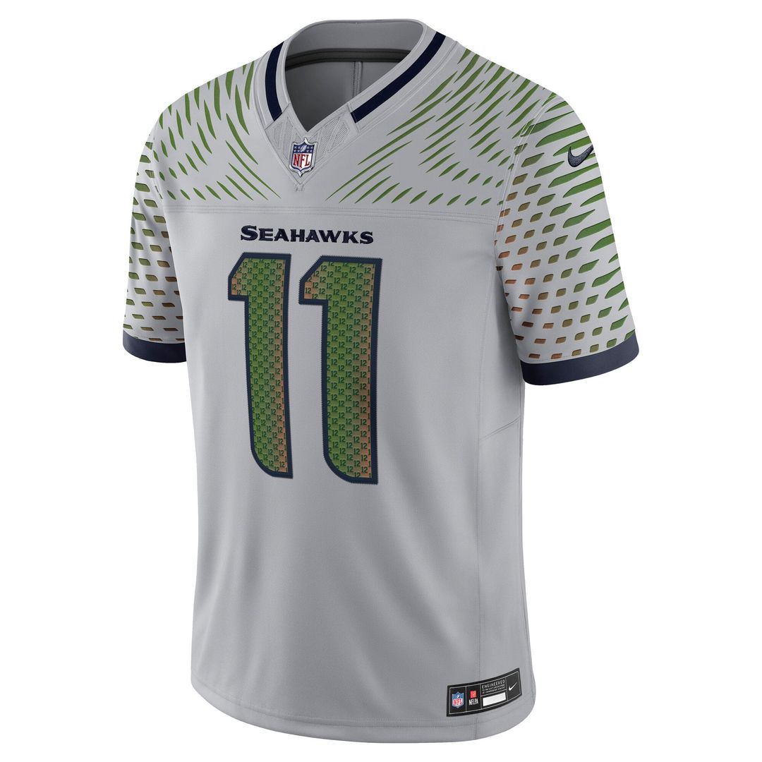 Seattle Seahawks Jaxon Smith-Njigba Gray Rivalries Collection Stitched Limited Jersey | NFL Football Jersey