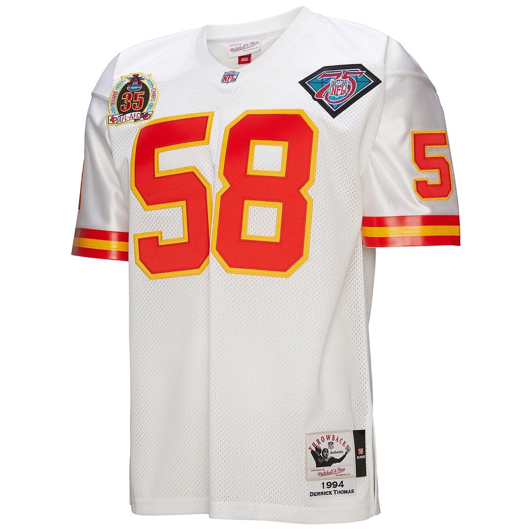 Kansas City Chiefs 1994 Derrick Thomas White Authentic Throwback Retired Player Jersey | NFL Football Jersey