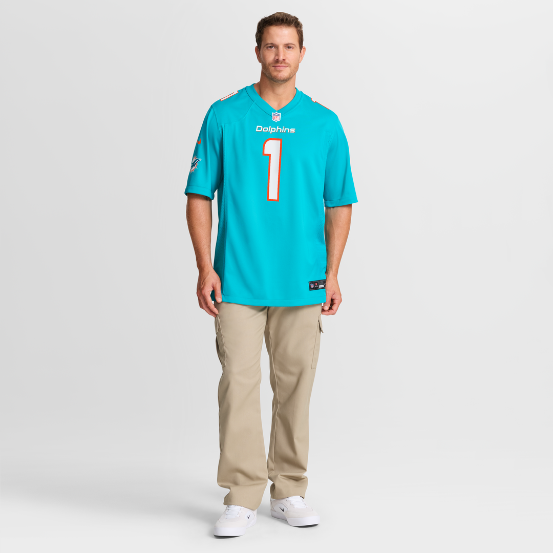 Miami Dolphins Number 1 Dad Aqua Game Jersey | NFL Football Jersey