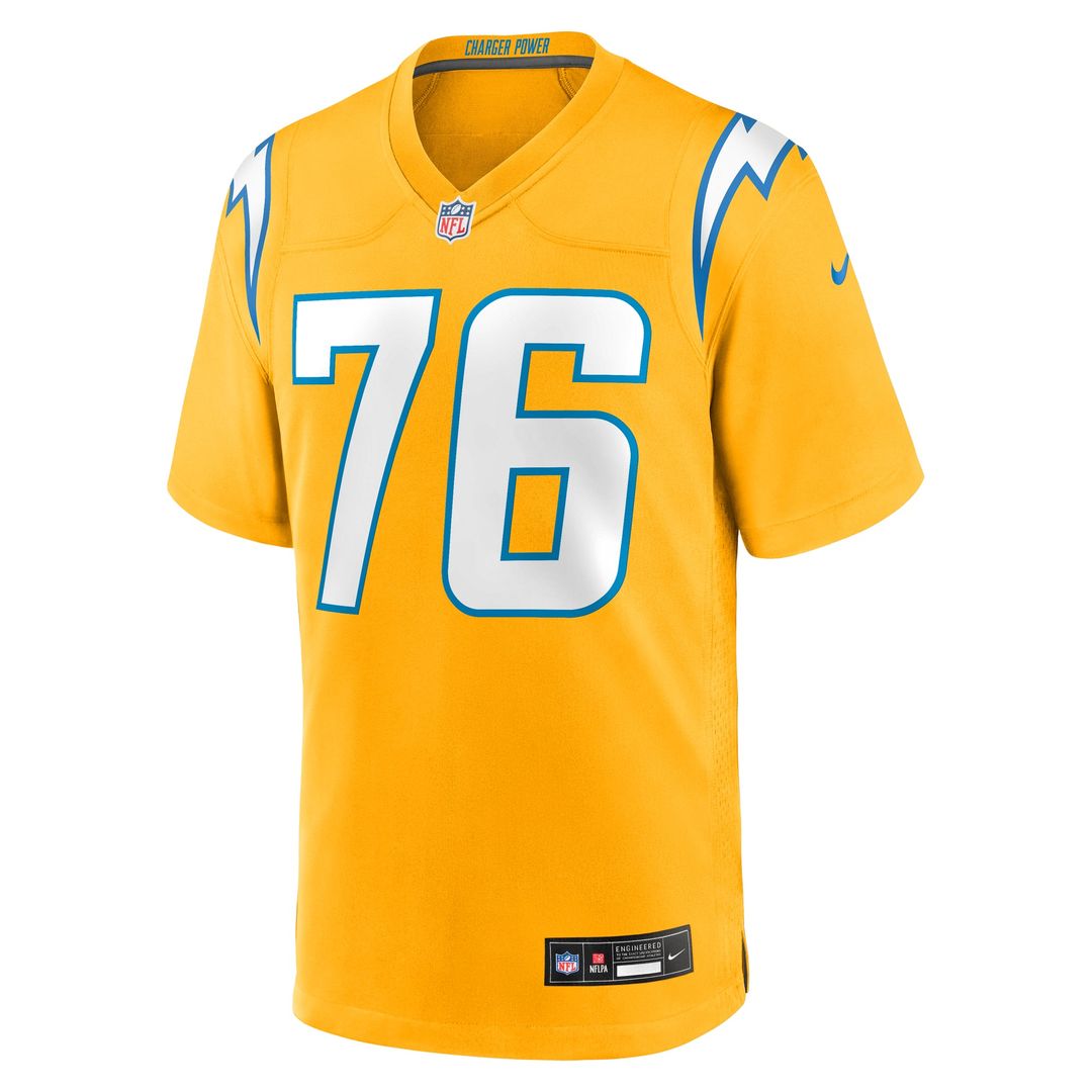 Los Angeles Chargers Joe Alt Gold Alternate Charger Power Game Player Jersey | NFL Football Jersey