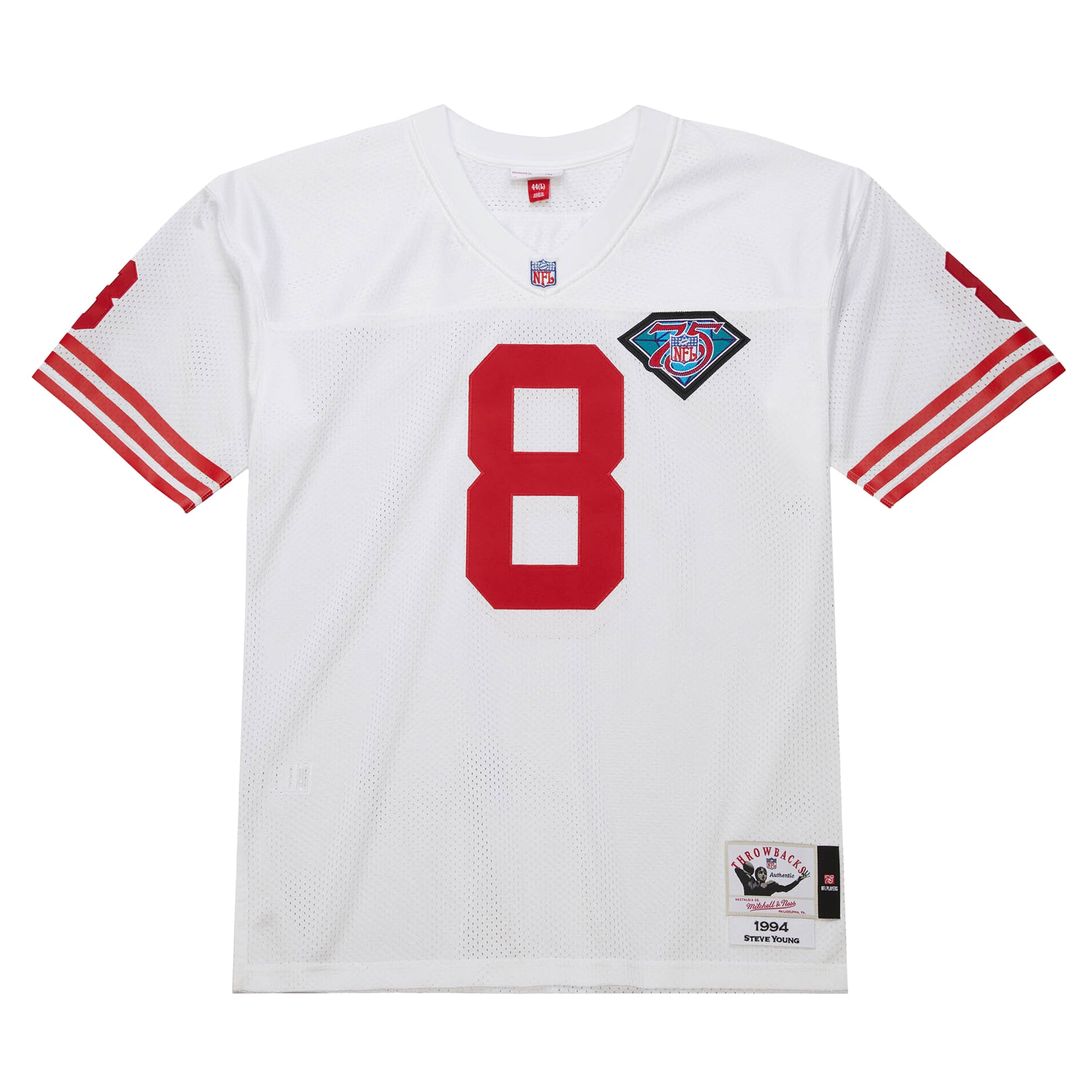 San Francisco 49ers 1994 Steve Young White Authentic Throwback Retired Player Jersey | NFL Football Jersey