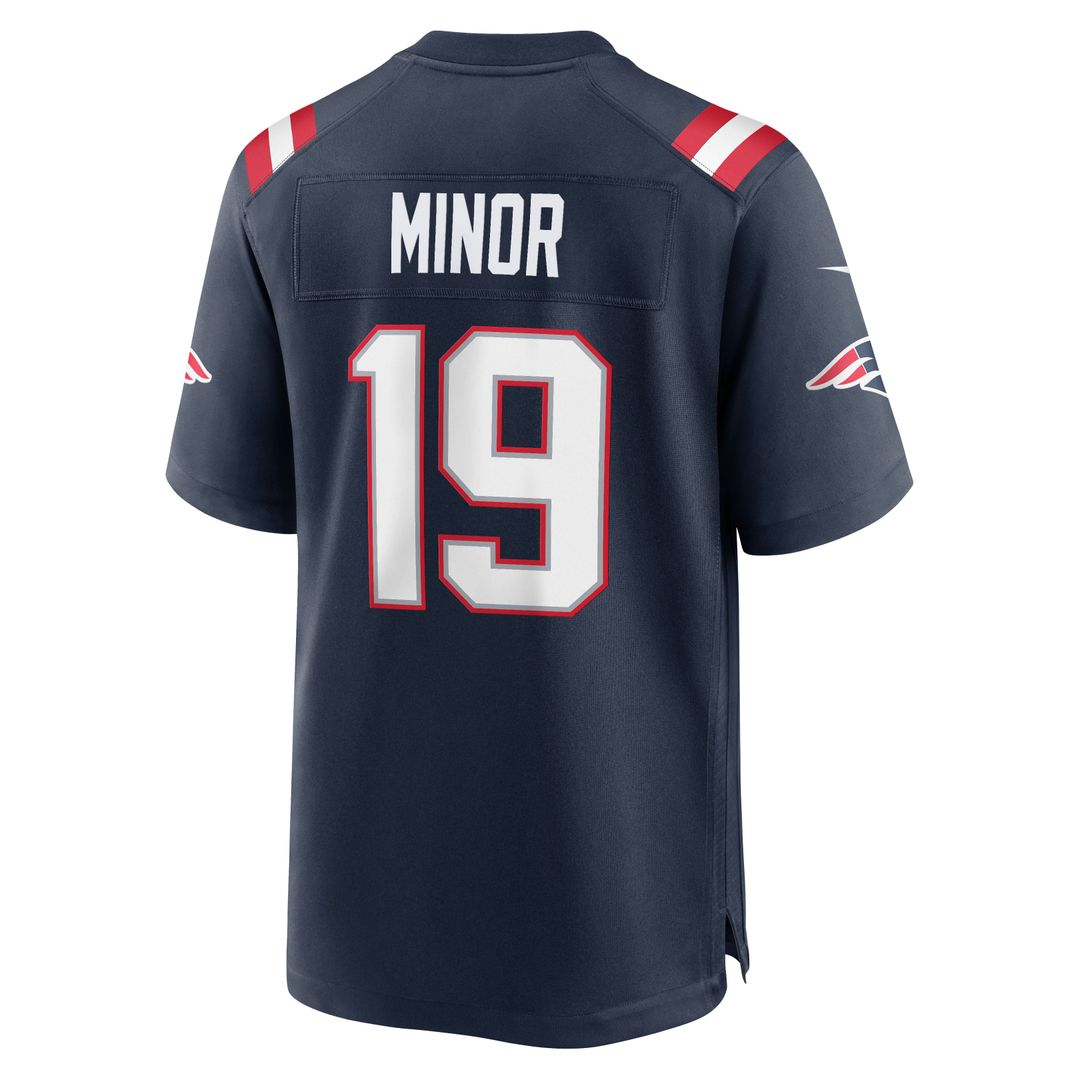 New England Patriots Kobee Minor Navy Team Game Jersey | NFL Football Jersey
