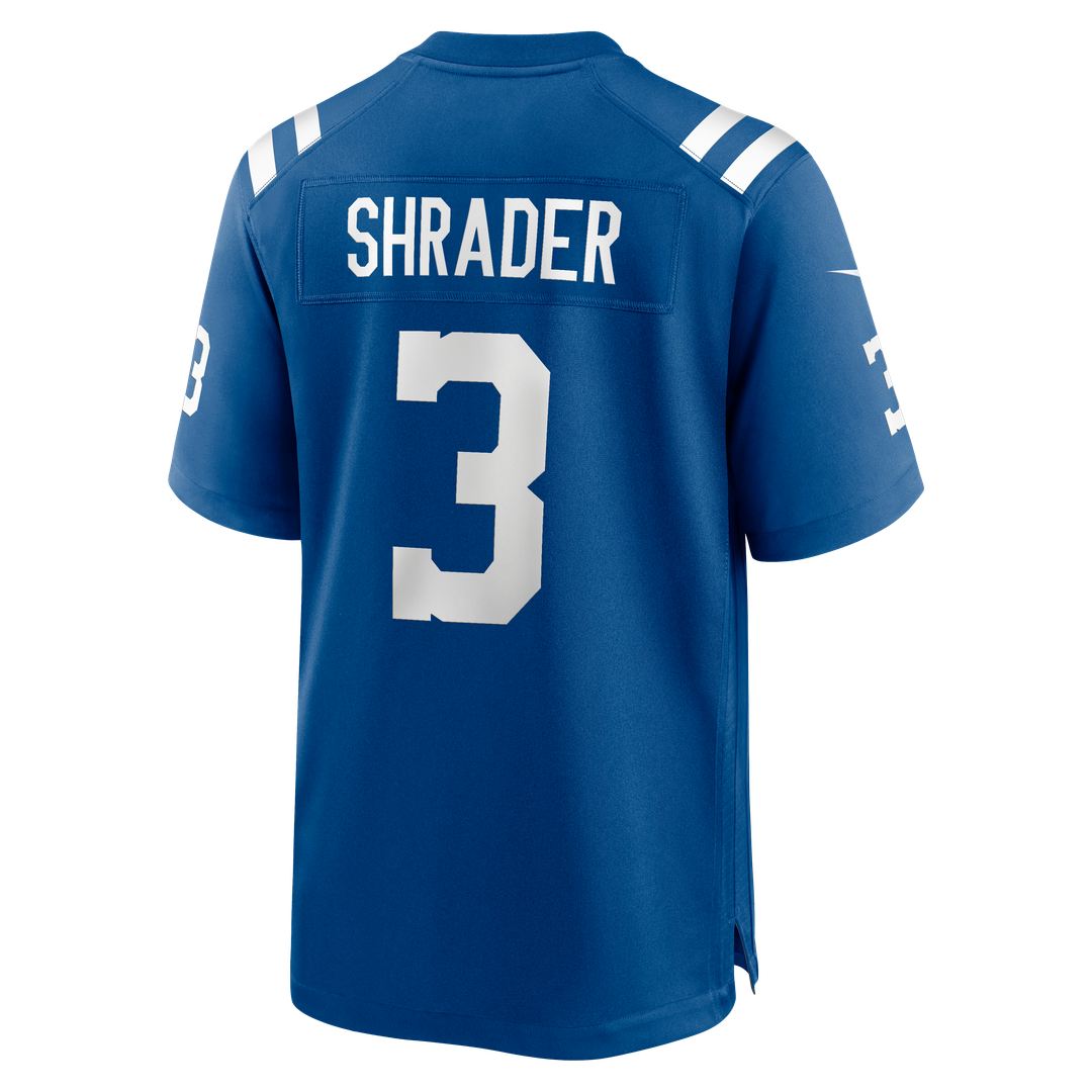 Indianapolis Colts Spencer Shrader Royal Team Game Jersey | NFL Football Jersey