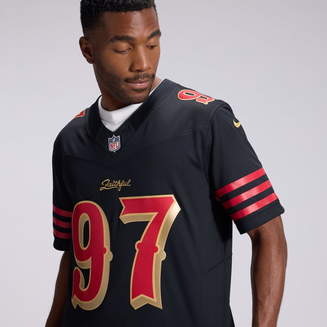 San Francisco 49ers Nick Bosa Black Rivalries Collection Stitched Limited Jersey | NFL Football Jersey