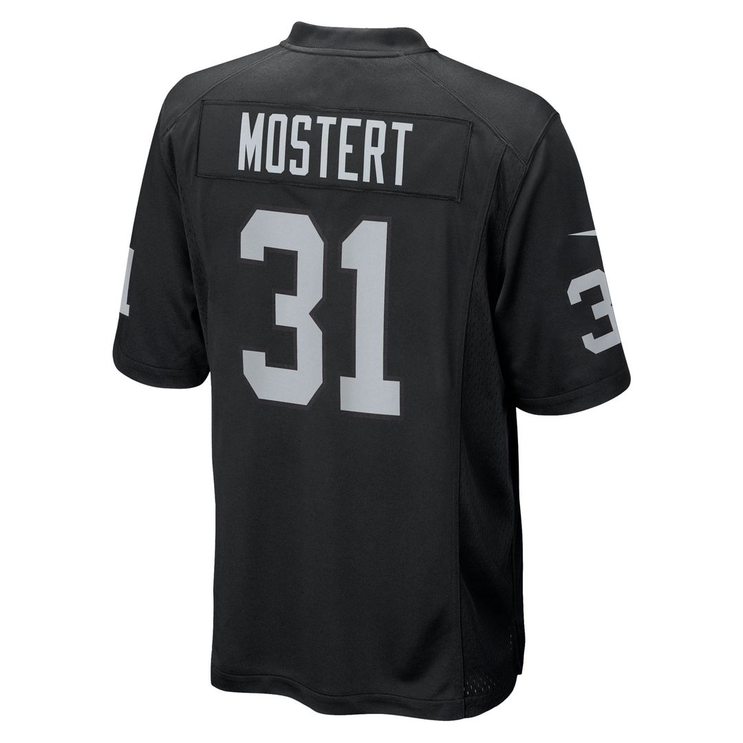 Las Vegas Raiders Raheem Mostert Black Team Game Jersey | NFL Football Jersey