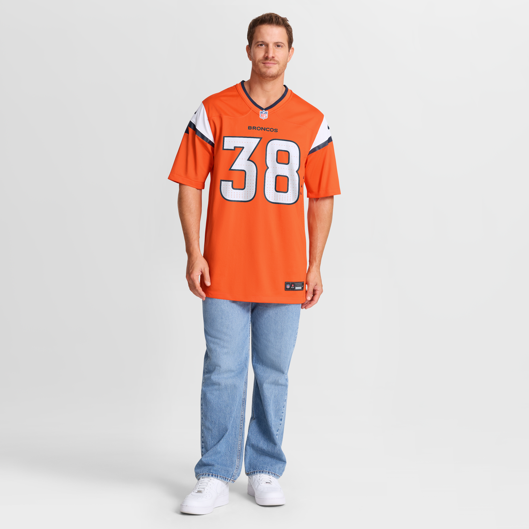 Denver Broncos Jaleel McLaughlin Orange Team Game Jersey | NFL Football Jersey