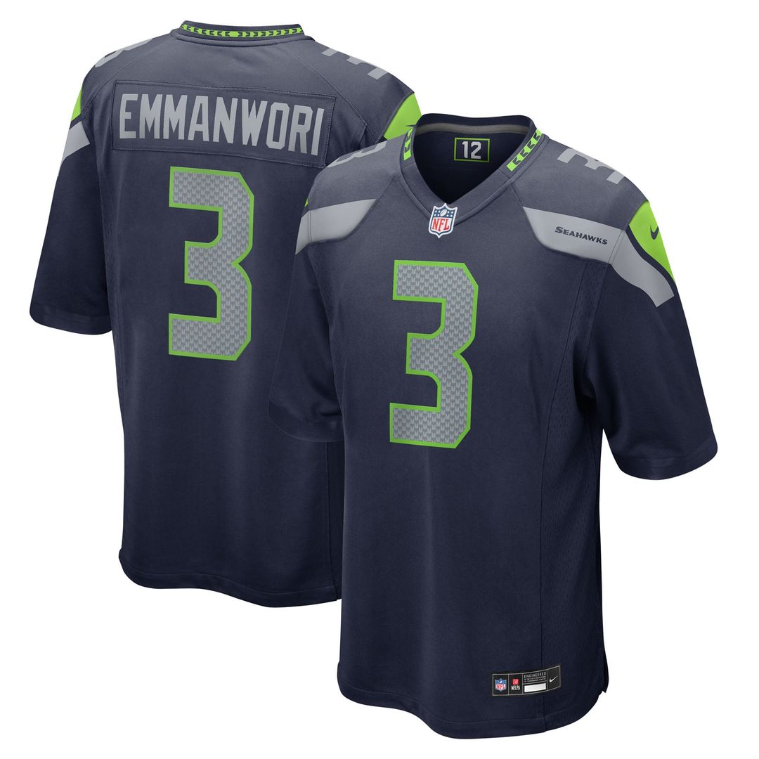 Seattle Seahawks Nick Emmanwori College Navy Team Game Jersey | NFL Football Jersey
